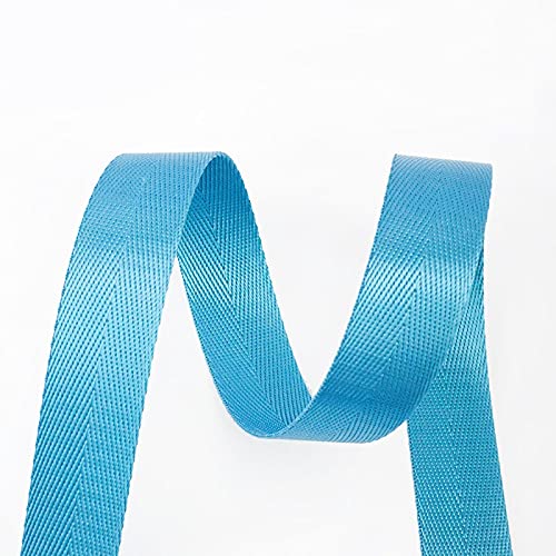 Gurtband Polypropylene 8 meter 20mm Nylon Gurtbubbissen Bänder Heringsgräte Muster Hund Kragen Rucksack Strap Bag Gürtelband Bindung DIY Nähzubehör(Sky blue) von Crepundia