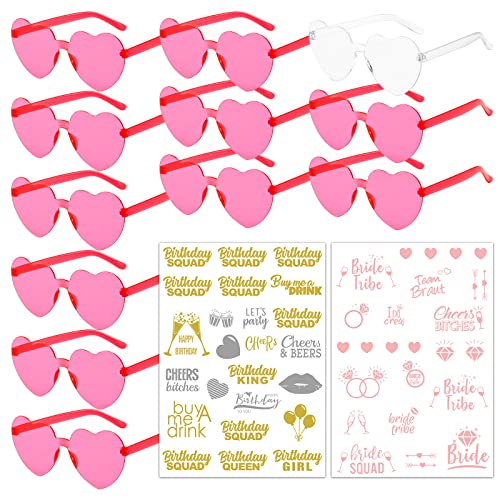 12 Paar Herzbrille: Partybrille, Hippie Brille, Sonnenbrille Herz, Sonnenbrille Party Set, Bride to Be Herz Sonnenbrille, Lustige Brillen für Fasching,Geburtstagsfeier,Foto Requisiten,Alltagsgebrauch von Cresbel