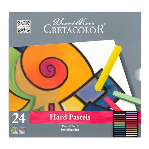 CRETACOLOR 480 Pastellkreide 7x7, Farben, Mehrfarbig, 24 Stück (1er Pack) von CRETACOLOR