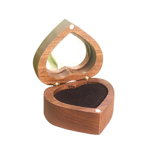 Ringschatulle Aus Holz Massives Walnussholz Handgefertigt Ringschatulle Schmuckschatulle Aus Holz Geschenkbox Für Schmuckliebhaber Heimanwender Sammler Reisende Kunst Hobbys (einzelner Steckplatz) von Cretvestsar