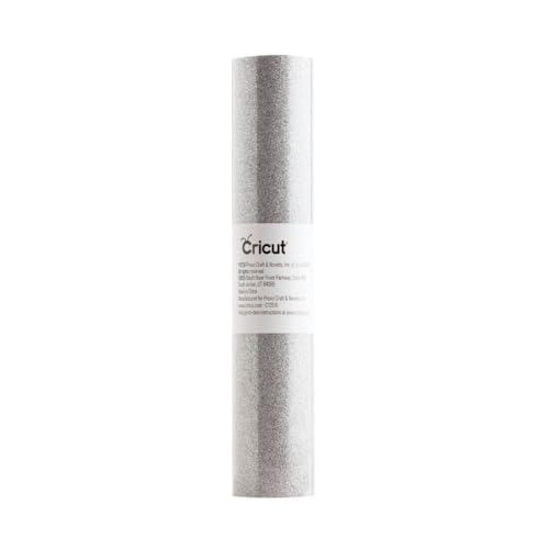 Cricut 2003374 SILVER 12X120 Glitter Iron-On Value Roll, Shimmer, 12"x120" von Cricut