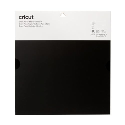 Cricut 2008316 Smart Paper Sticker Cardstock | 10 sheets | 33cm x 33cm | Black, 33 x 33 cm von Cricut