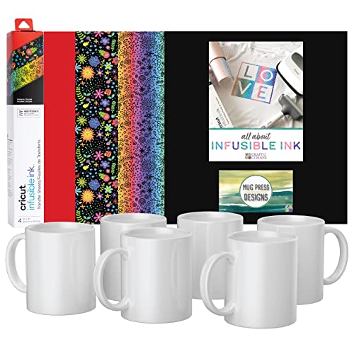 Cricut 6 Tassen Blanks und Wärmetransferband Bundle Sublimation Transferpapier Cricut Tasse Pressmaschine für DIY benutzerdefinierte Kaffee Tee Tassen von Cricut