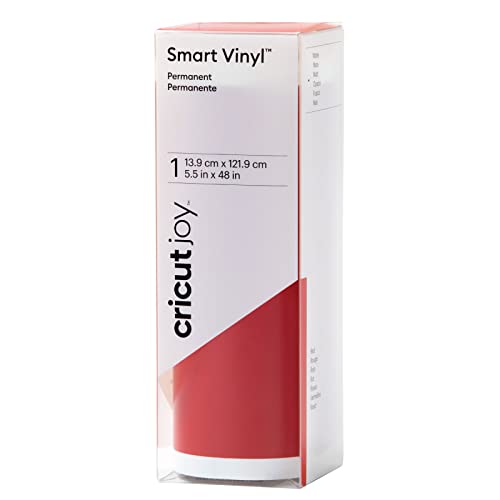 Cricut Joy Smart Vinyl Permanent | Rot (matt) | 1, 2 m | selbstklebende Vinylrolle | für die Verwendung mit, 2009835, 1.2m (4ft) von Cricut