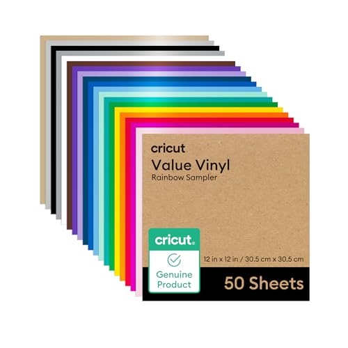 Vinyl-Sampler, matt, Regenbogenmuster, 30,5 x 30,5 cm, 50 Stück von Cricut