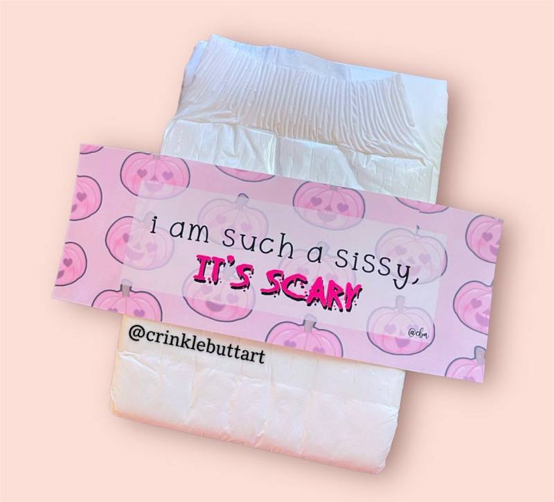 Clearance Abdl Halloween Diaper Tape "I'm Such A Sissy It's Scary" von CrinkleButtArt