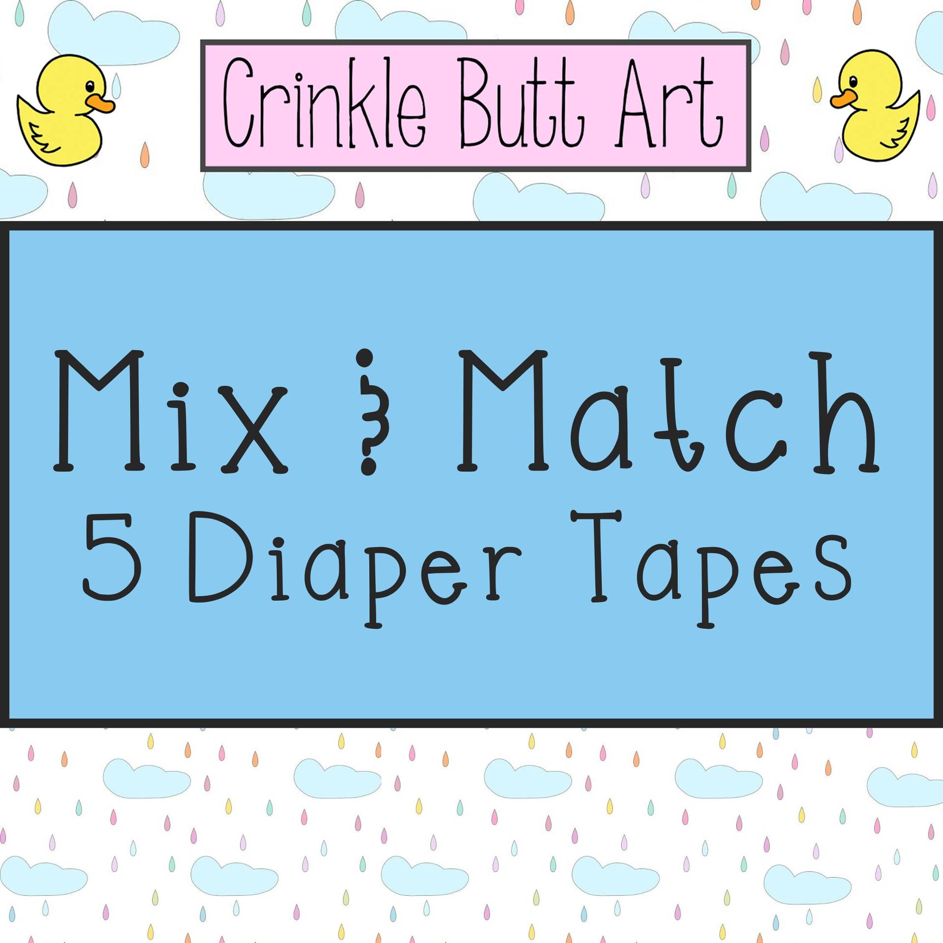 Mix & Match 5 Abdl Diaper Tapes Von Cba von CrinkleButtArt