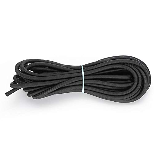 Crisis Elastisches Seil, 7 mm 10 m/32,8 ft Kleidung, runde elastische Schnur, Gummiband mit starker Elastizität für Manschetten, Hosen, Sportbekleidung, Kleidung DIY Black von Crisis