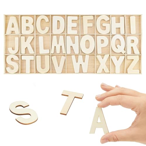 130 Stück (5 Sätze) Holzbuchstaben Set, Großbuchstaben A-Z 2.3 cm für Home Decoration Displays Kunsthandwerk DIY Hochzeitsfeier von Criveple