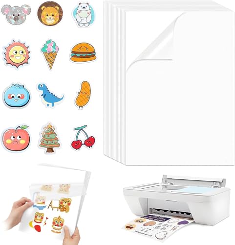 30 Stk A4 Aufkleber Papier zum Drucken, Selbstklebende Folien Bedrucken, Bedrucken Klebefolien Druckerpapier Wasserfest Stickerpapier zum Bedrucken für Laser & Tintenstrahldrucker von Criveple