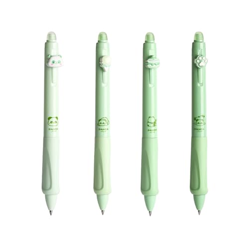 Criveple Radierbarer Kugelschreiber, Tintenroller Radierbar, 4 Stück Blau 0.5mm Erasable Pen Set, Premium-Gelstifte, Glattes Schreiben für Schule, Büro, Zuhause (4-Panda) von Criveple