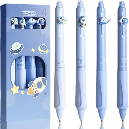 Criveple Radierbarer Kugelschreiber, Tintenroller Radierbar, 4 Stück Blau 0.5mm Erasable Pen Set, Premium-Gelstifte, Glattes Schreiben für Schule, Büro, Zuhause (4-Space) von Criveple