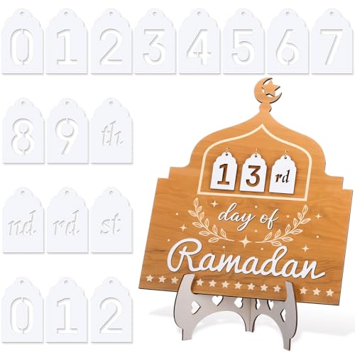 CroBlissful Ramadan Mubarak Adventskalender 2025 DIY Holz Ramadan Countdown Kalender Eid Dekorationen Islam Geschenke arabisch muslimisch islamisch Urlaub Tischdekorationen für Eid Mubarak Islam Home von CroBlissful