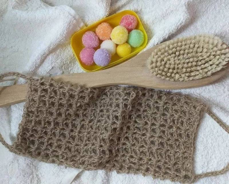 Häkeln Wiederverwendbares Jute Waschtuch Biologisch Abbaubar Spa Schrubber Für Rücken Und Körper Plastikfrei Zero Waste Waschlappen Bad von CrochetHomeBoutique