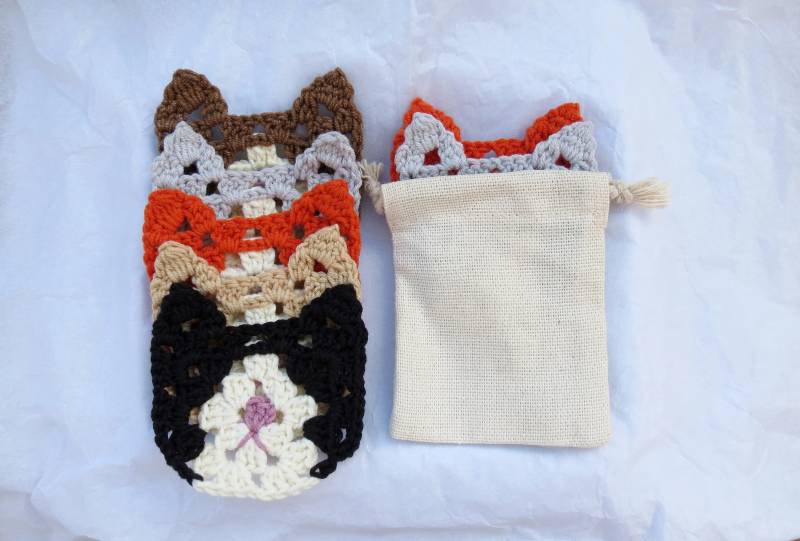 Katzen Gesicht Scrubbies Und Seifen Sparer Set Häkeln Baumwolle Waschbar Wiederverwendbar Makeup Entferner Katze Liebhaber Geschenk Zero Waste Tuch von CrochetHomeBoutique