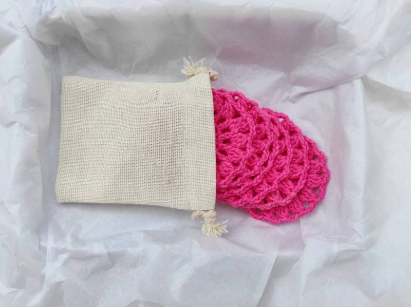 Makeup Entferner Pad Waschbar 6 Gesichtstücher Und Seifensparer Set Zero Waste Wiederverwendbar Gehäkelt Gehäkelte Baumwollseife Tasche Home Spa von CrochetHomeBoutique