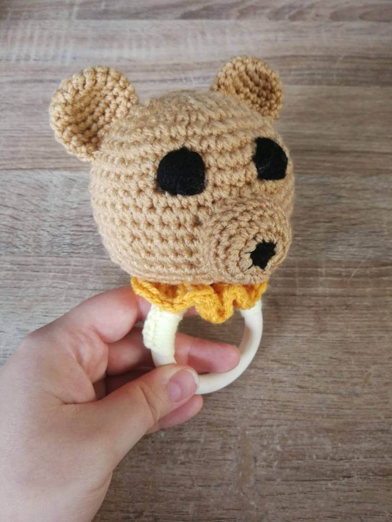 Gehäkelter Teddybär Beißring von CrochetedCarol