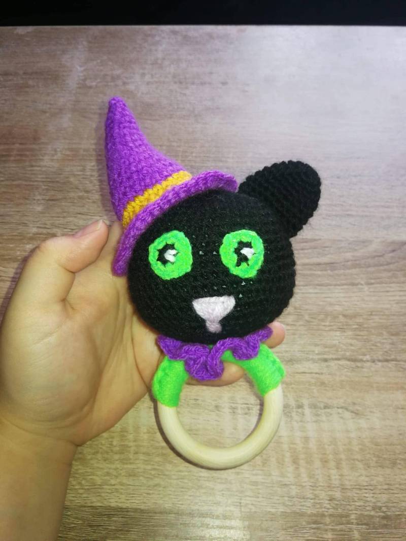 Halloween Beißring Katze von CrochetedCarol