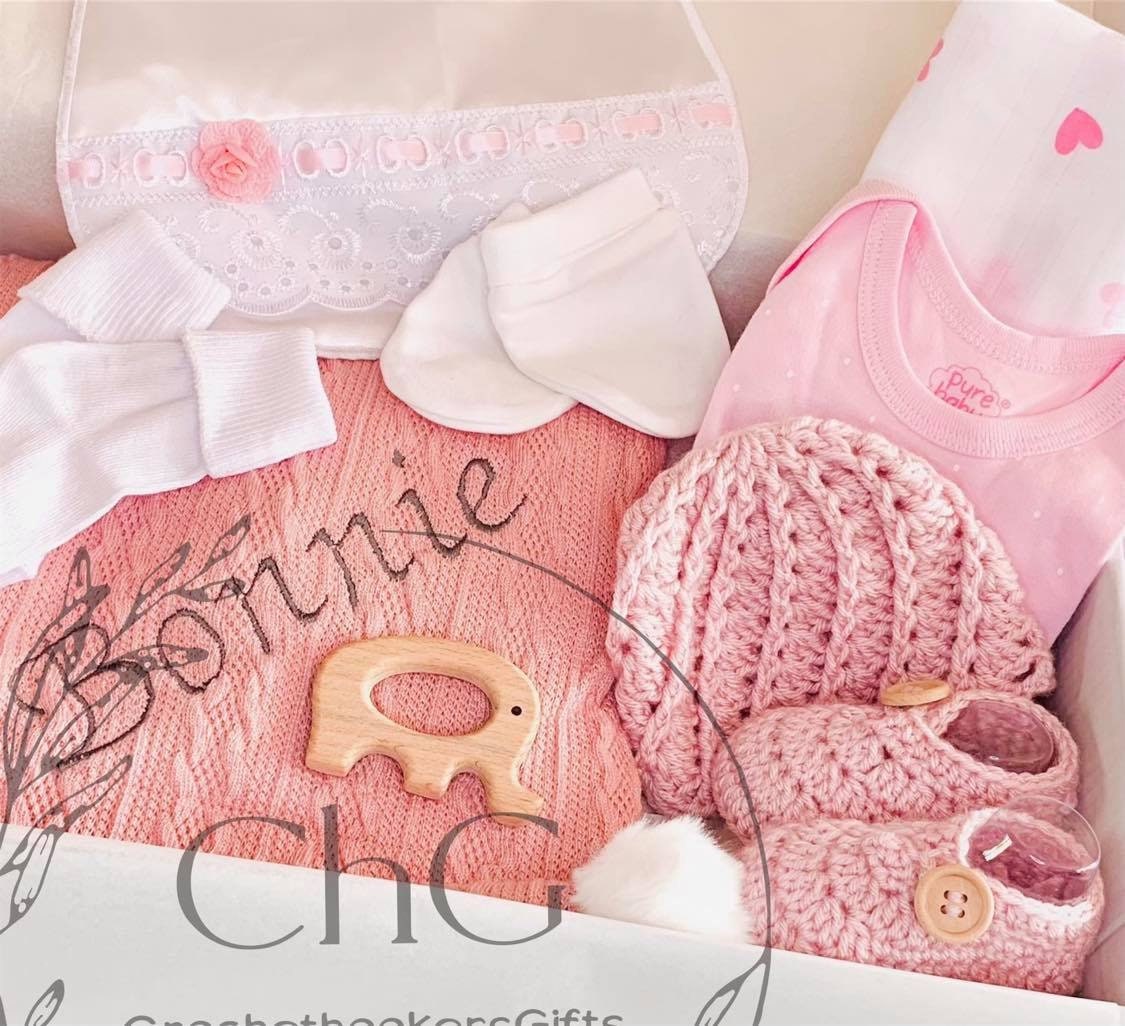 Luxus Baby-Geschenk-Aufkleber, Rosa Baby-Aufkleber, Baby-Geschenkbox, Babyparty, Neues Baby, Babygeschenk, Aufkleber, Luxus-Aufkleber von CrochethookersGifts