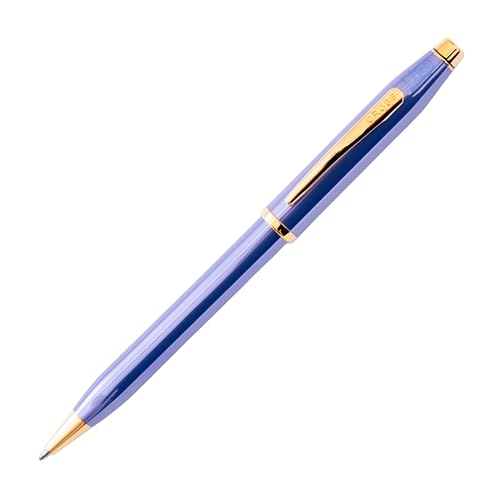 Cross Century II Kugelschreiber (Strichstäke M, Schreibfarbe: schwarz, inkl. Premium Geschenkbox), Lavender Blue/Gold von Cross