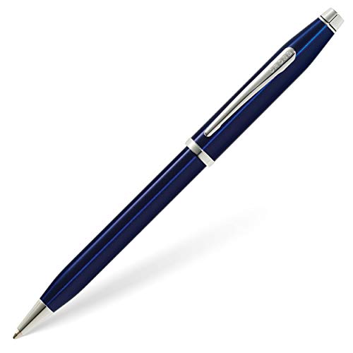 Cross Century II Kugelschreiber (Strichstäke M, Schreibfarbe: schwarz, inkl. Premium Geschenkbox) blaulack-chrom von Cross