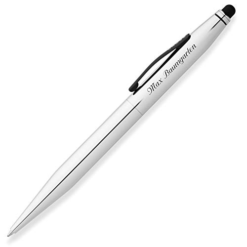 Cross Kugelschreiber Stylus Pen TECH2 Glanzchrom mit persönlicher Laser-Gravur von Cross