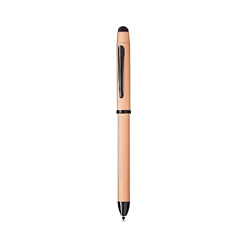 Cross Tech 3+ Multifunktionsschreibgerät (Geschenkbox, Drehbleistift, Kugelschreiber, Radierer/Stylus Kappe) Gebürstetes Rosegold PVD von Cross