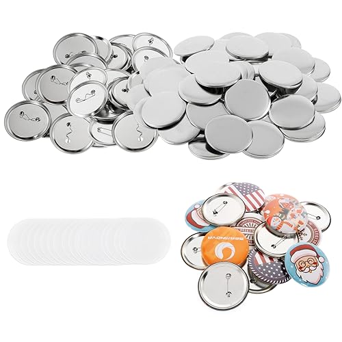 Crovida 200 Stück Brustabzeichen Zubehör Buttonrohlinge Buttons Selber Machen Metall Runden Badge, 44mm(1.73in) von Crovida