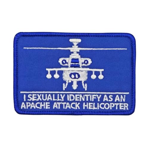 2 Stück Blue Apache-Attack Helikopter Aufnäher - Punk Style Tactical Hook & Loop Abzeichen für Westen, Rucksäcke und Kleidung von Crrpatch