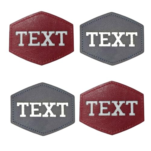 2-teiliger sechseckiger reflektierender Leder-Patch mit Klettverschluss-Rückseite, geeignet für Rucksäcke, Kleidung und Hüte, mit Ihrem persönlichen Text oben von Crrpatch