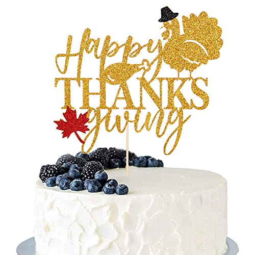 Crseniny Happy Thanksgiving Kuchenaufsatz, Herbst-Truthahn-Motto-Party-Kuchenaufsatz, Thanksgiving-Motto-Party-Dekorationen von Crseniny