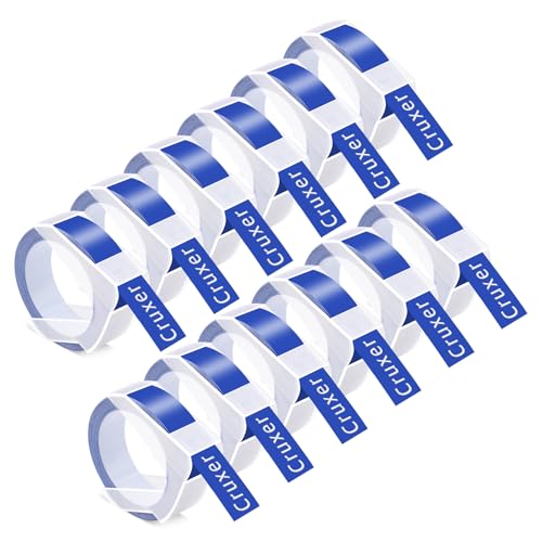 Cruxer 12er-Packung Kompatibel für Dymo 3D S0898142 521206 Blau Kunststoff Prägebändern Bänder, 12mm x 3m Schriftband Ersatz für Office Mate II 1540 154000 Organizer Xpress Pro 1575 Beschriftungsgerät von Cruxer