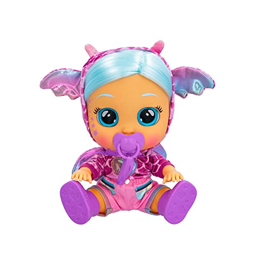 CRY BABIES Dressy Fantasy Bruny, Interaktive Puppe, die echte Kullertränen weint. Mit Haaren zum Stylen, wechselbarer Kleidung und Accessoires – Spielzeug und Geschenk für Kinder von Cry Babies