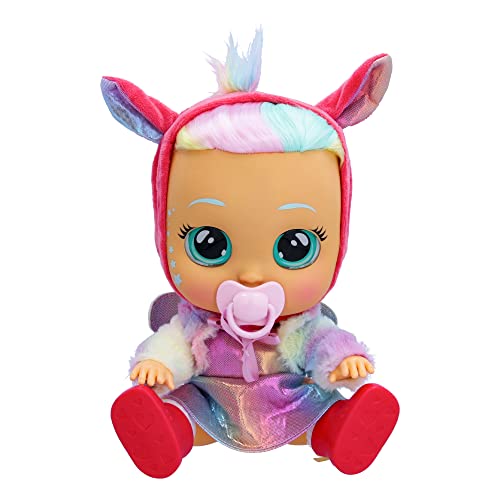 CRY BABIES Dressy Fantasy Hannah, Interaktive Puppe, die echte Kullertränen weint. Mit Haaren zum Stylen, wechselbarer Kleidung und Accessoires – Spielzeug und Geschenk für Kinder von Cry Babies