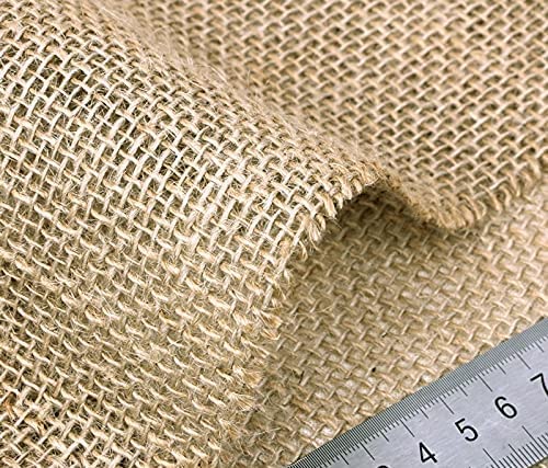 Crysdaralovebi 100 x 150 cm natürlicher Jute-Stoff für Tischsets, Taschen, Tischdecke, Hintergrunddekoration, Netzstoff, Leinen, Textiltuch DIY (Stil 2) von Crysdaralovebi