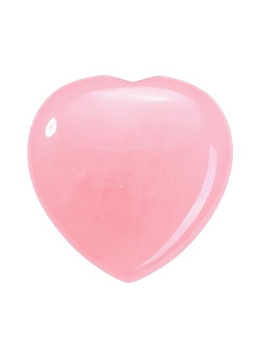 CrystalTears Rosenquarz Handschmeichler 45mm Rosa Puffy Herz Stein Kristalle Steinherz Healing Worry Stone von CrystalTears