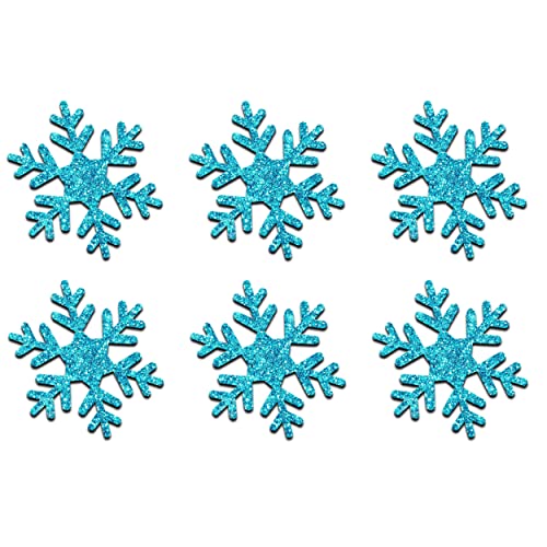 Glitzer-Schneeflocken zum Aufbügeln, 5,1 cm groß, 5 Packungen, 15 Stück blau von CrystalsRus