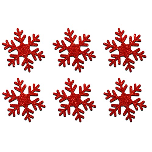 Glitzer-Schneeflocken zum Aufbügeln, 5 Packungen, 2,5 cm, 30 Stück rot von CrystalsRus