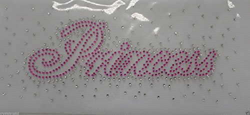 Hot Pink Princess splash iron-on rhinestone crysta bling gymnastic loetard dance transfer von CrystalsRus