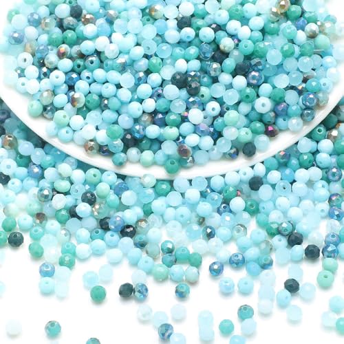 100 Stück 8 mm mehrfarbige facettierte Kristall-Briolette-Glasperlen für Schmuckherstellung, Rondelle-Abstandshalter mit Loch 100 Stück 8 mm mehrfarbige facettierte Kristall-Briolette-Glasperlen für Schmuckherstellung, Rondelle-Abstandshalter mit Loch von CrzBeadss