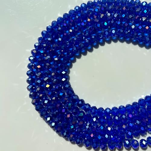 CrzBeadss Briolette-Kristallglasperlen zur Schmuckherstellung, 8 mm, facettierte Glasperlen für Armbänder, Kristallglas-Abstandshalter zum Basteln, für Halsketten, Weinanhänger, Sonnenfänger, Blau, AB von CrzBeadss