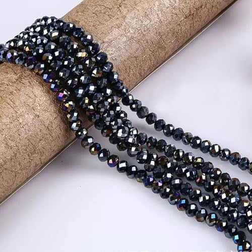 CrzBeadss Briolette-Kristallglasperlen zur Schmuckherstellung, 8 mm, facettierte Glasperlen für Armbänder, Kristallglas-Abstandshalter zum Basteln, für Halsketten, Weinanhänger, Sonnenfänger, Schwarz, von CrzBeadss