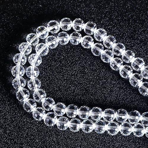 CrzBeadss Kristallglasperlen für Armbänder, 140 Stück Kristallperlen zur Schmuckherstellung, Glasperlen für Bastelarbeiten, Windspiele, Sonnenfänger, 8 mm, 96 facettierte Rondelle-Abstandshalter, von CrzBeadss