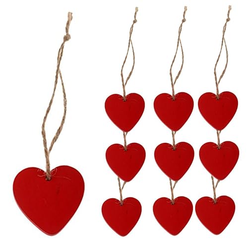 10pcs hölzerne Herzen für das Handwerk von 1,6x1,6 Zoll Holzherzen Tags mit Stringsblank Cutout Craft Hearts Tags für die gegenwärtige Geschenkhandwerkdekoration von Csafyrt