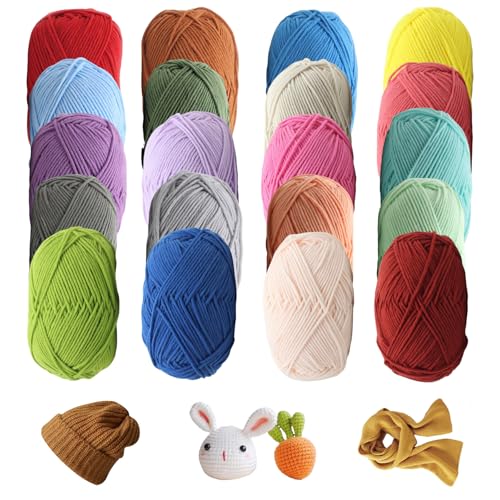 20pcs Baumwollgarn zum Häkeln, mehrfarbige super weiche Milch -Baumwollgarn zum Stricken von Häkelkleidungs 20pcs Baumwollgarn zum Häkeln, mehrfarbige super weiche Milch -Baumwollgarn zum Stricken von Häkelkleidungs von Csafyrt