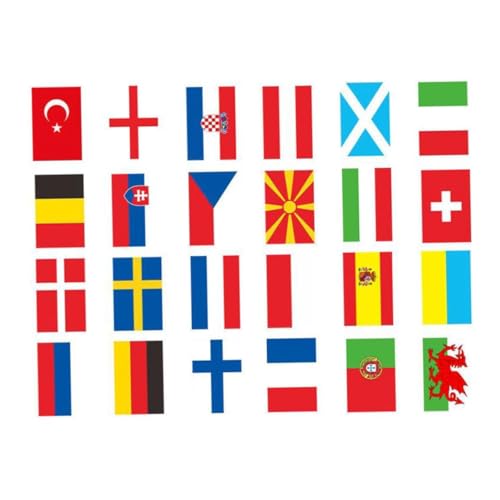 24 Country Flags Banner 2021 Europäische Fußballmeisterschaft Bunting Hanging Decor Large von Csafyrt