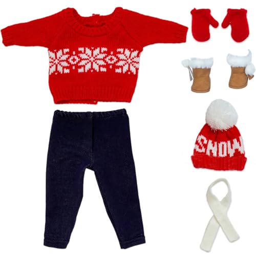 Csafyrt 18 Zoll Doll Kleidung Set Weihnachten Pullover Puppenkleidung für 18 Zoll Puppen süße 18 -Zoll -Puppenkleidung und Accessoires Kinder Weihnachtsfeiertag Party Keine Puppe Snowfl von Csafyrt