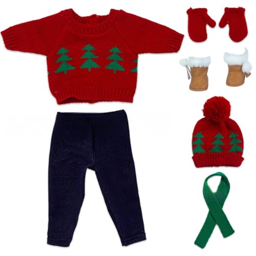 Csafyrt 18 Zoll Doll Kleidung Set Weihnachten Pullover Puppenkleidung für 18 Zoll Puppen süße 18 -Zoll -Puppenkleidung und Accessoires Kinder Weihnachtsfeiertagsfeier Keine Puppe Weihna von Csafyrt