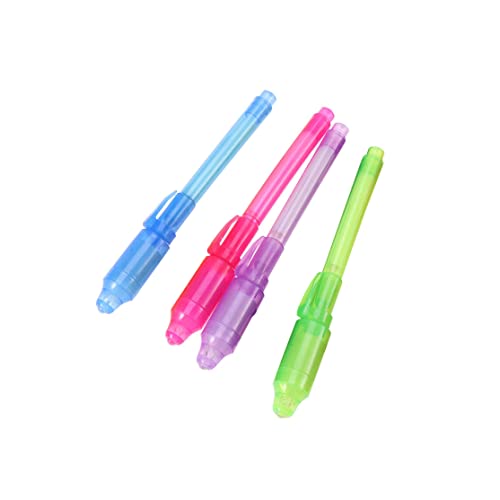 Csafyrt 4pcs Glühen in den Dunklen Markierern Neuheit Invisible Tinte geheime Nachricht Pen mit integriertem UV Light Magic Marker Secret Message Pen von Csafyrt