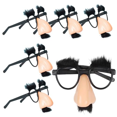 Csafyrt 6pcs lustige Brille für Erwachsene Augenbrauen ＆ Schnurrbart lustige Kostüme für Kostüm Halloween Party bevorzugt Geburtstagsfeiern von Csafyrt